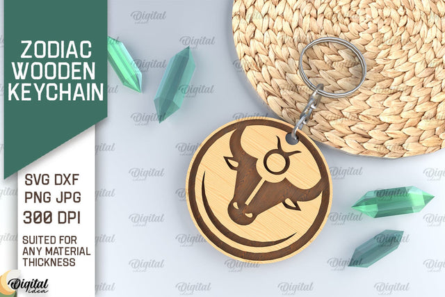 Keychain ZODIAC Laser Cut. ZODIAC Sign Keychain SVG SVG Evgenyia Guschina 