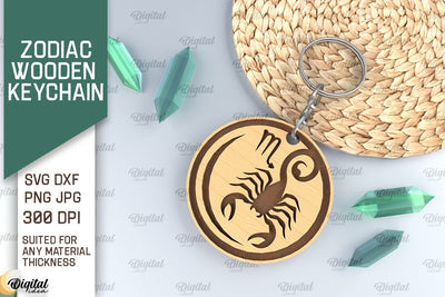 Keychain ZODIAC Laser Cut. ZODIAC Sign Keychain SVG SVG Evgenyia Guschina 