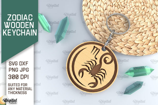 Keychain ZODIAC Laser Cut. ZODIAC Sign Keychain SVG SVG Evgenyia Guschina 