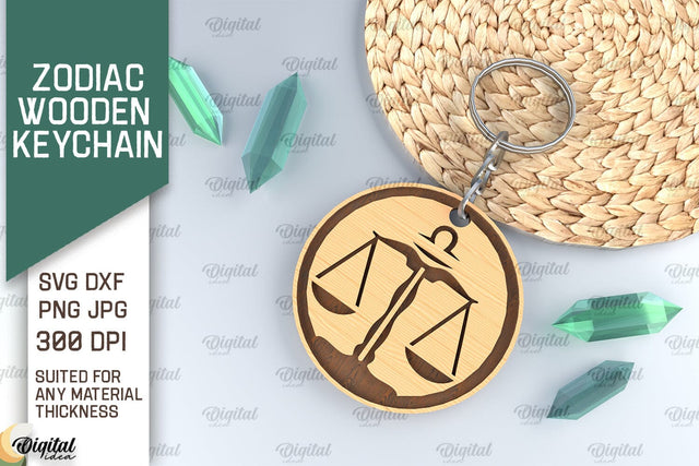 Keychain ZODIAC Laser Cut. ZODIAC Sign Keychain SVG SVG Evgenyia Guschina 