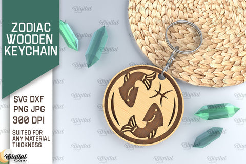 Keychain ZODIAC Laser Cut. ZODIAC Sign Keychain SVG SVG Evgenyia Guschina 