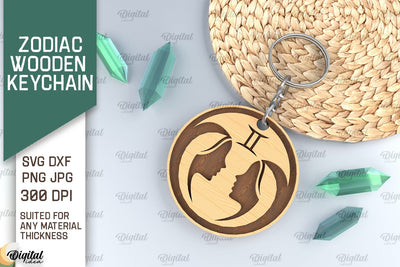 Keychain ZODIAC Laser Cut. ZODIAC Sign Keychain SVG SVG Evgenyia Guschina 