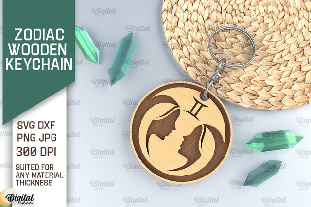 Keychain ZODIAC Laser Cut. ZODIAC Sign Keychain SVG SVG Evgenyia Guschina 