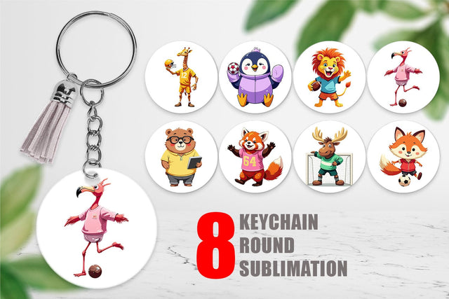 Keychain Zoo Football Team Sublimation artnoy 