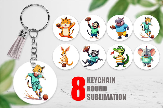 Keychain Zoo Football Team Sublimation artnoy 