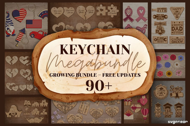 Keychains Laser Cut Mega Bundle SVG SvgOcean 