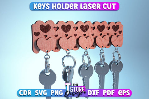 Keys Holder Laser Cut Bundle | Home Décor | Decorative Keys Holder | CNC Files SVG The T Store Design 