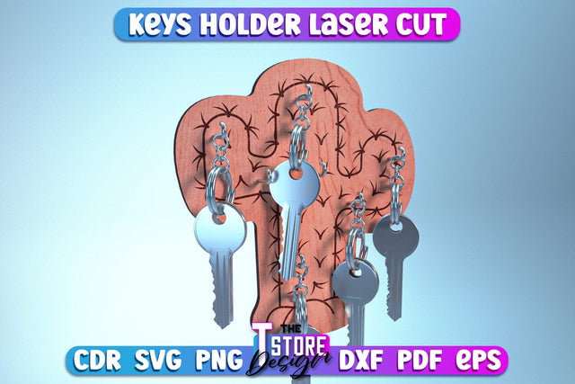 Keys Holder Laser Cut | Home Décor | Decorative Keys Holder | CNC Files SVG The T Store Design 