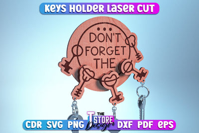 Keys Holder Laser Cut | Home Décor | Decorative Keys Holder | CNC Files SVG The T Store Design 