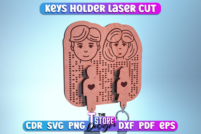 Keys Holder Laser Cut | Home Décor | Decorative Keys Holder | CNC Files SVG The T Store Design 