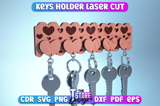 Keys Holder Laser Cut | Home Décor | Decorative Keys Holder | CNC Files SVG The T Store Design 