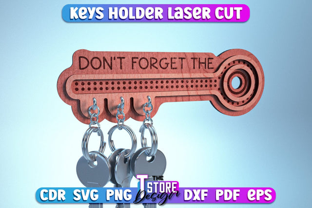 Keys Holder Laser Cut | Home Décor | Decorative Keys Holder | CNC Files SVG The T Store Design 