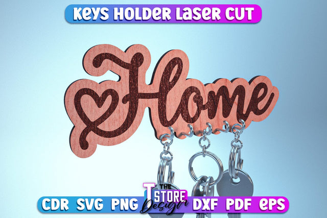 Keys Holder Laser Cut | Home Décor | Decorative Keys Holder | CNC Files SVG The T Store Design 