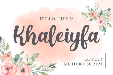 Khaleiyfa - Lovely Modern Script Font Mozzatype 