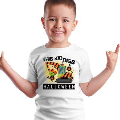 Kid Digs Halloween PNG | Construction Truck Design | Children's Halloween Sublimation Sublimation So Fontsy Design Shop 