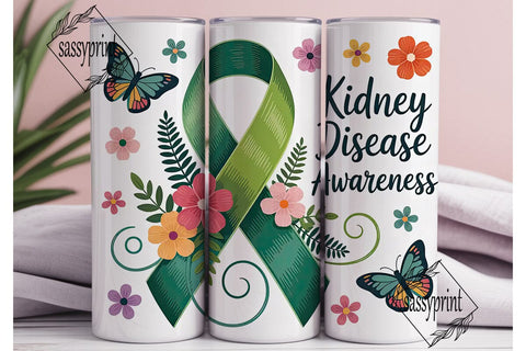 Kidney Disease Awareness Tumbler Wrap Sublimation sassyprint 