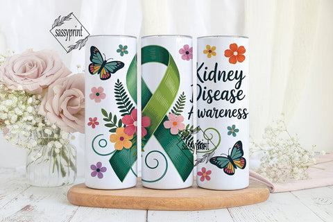 Kidney Disease Awareness Tumbler Wrap Sublimation sassyprint 