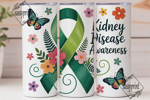 Kidney Disease Awareness Tumbler Wrap Sublimation sassyprint 