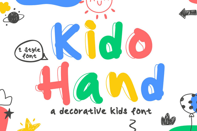 Kido Hand - a decorative kids font Font Mozzatype 