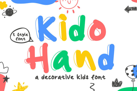 Kido Hand - a decorative kids font Font Mozzatype 