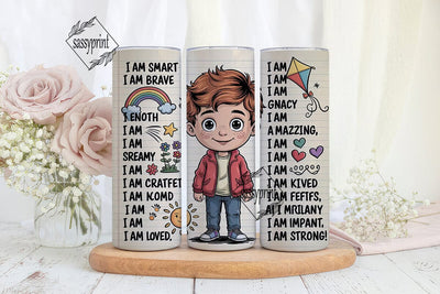 Kids Affirmations Tumbler Wrap Sublimation sassyprint 