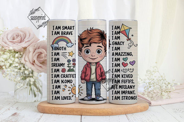 Kids Affirmations Tumbler Wrap Sublimation sassyprint 