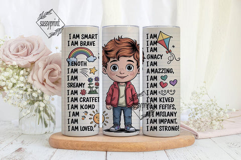 Kids Affirmations Tumbler Wrap Sublimation sassyprint 