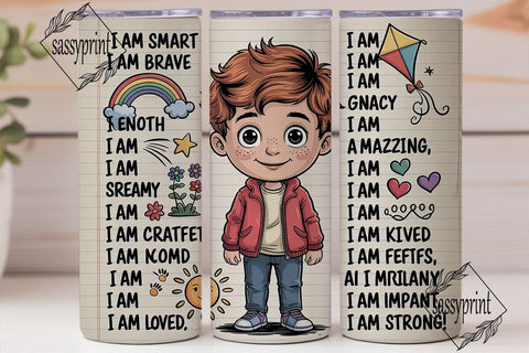 Kids Affirmations Tumbler Wrap Sublimation sassyprint 