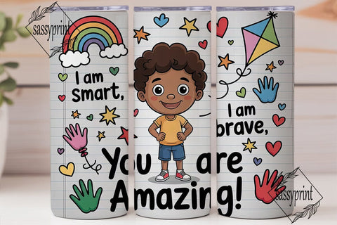 Kids Affirmations Tumbler Wrap Sublimation sassyprint 