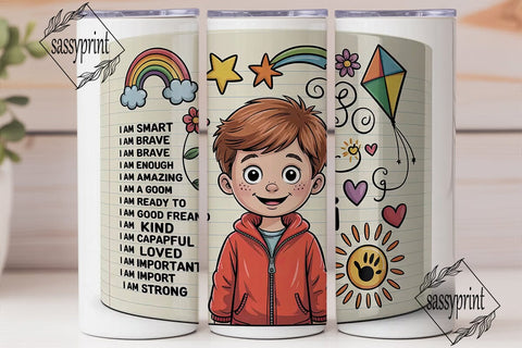 Kids Affirmations Tumbler Wrap Sublimation sassyprint 