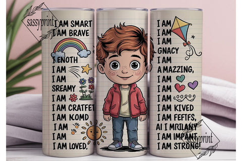 Kids Affirmations Tumbler Wrap Sublimation sassyprint 