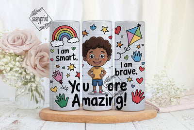 Kids Affirmations Tumbler Wrap Sublimation sassyprint 