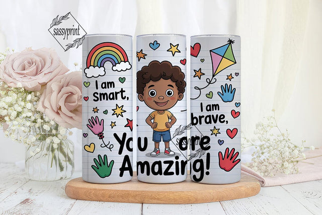 Kids Affirmations Tumbler Wrap Sublimation sassyprint 