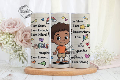 Kids Affirmations Tumbler Wrap Sublimation sassyprint 