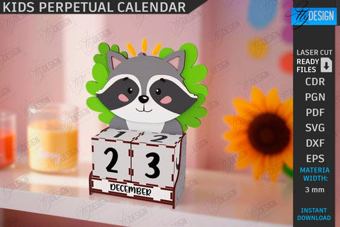 Kids Block Calendar Laser Cut Bundle | Child Room Décor | Kids Design | Calendar with Blocks | Two Number Blocks | Calendar with Cubes | Desktop Calendar | CNC Files SVG Fly Design 