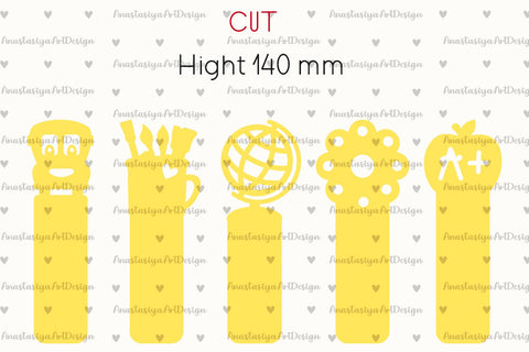 Kids bookmarks set svg, Back to school laser cut SVG AnastasiyaArtDesign 
