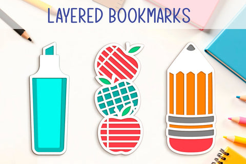Kids bookmarks svg layered, Back to school laser cut SVG AnastasiyaArtDesign 