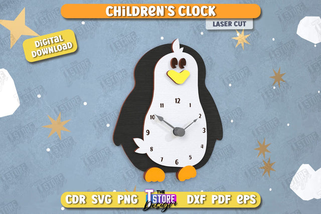 Kids Clock | Animals Shape | Nursery Wall Décor | Children's Room Interior | CNC File SVG The T Store Design 