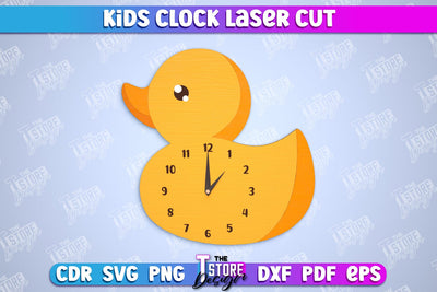Kids Clock | Chick Shape | Nursery Wall Décor | Children's Room Interior | CNC File SVG The T Store Design 