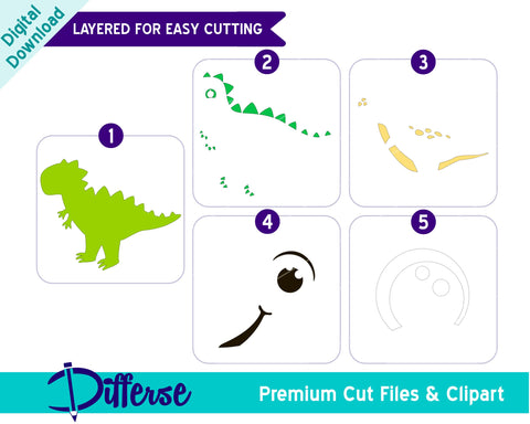 Kids Dinosaur Bundle SVG | Dinosaur SVG SVG Differse 