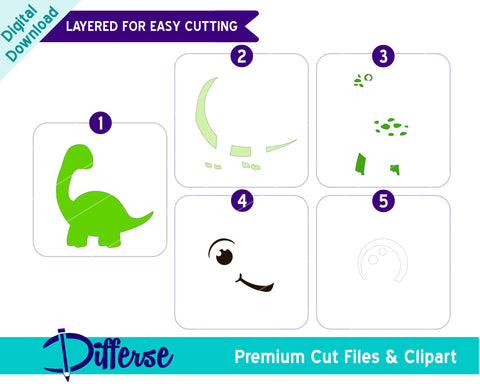 Kids Dinosaur Bundle SVG | Dinosaur SVG SVG Differse 