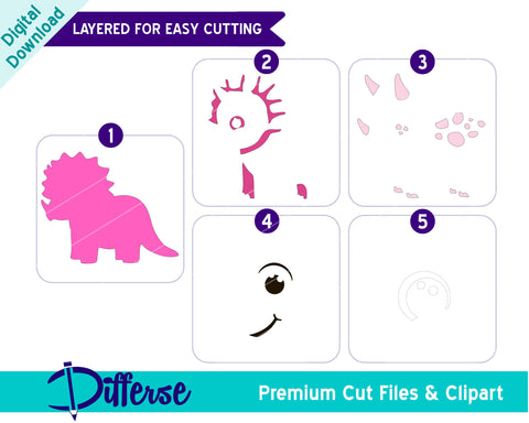 Kids Dinosaur Bundle SVG | Dinosaur SVG SVG Differse 