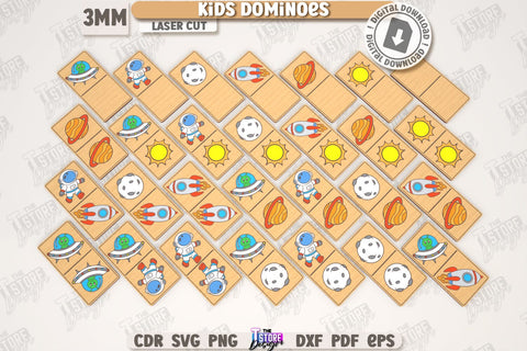 Kids Dominoes Laser Cut Bundle | Blocks Puzzle | Wooden Toy | Board Game | Animals Design | Mini Game for Child | Kids Laser | Cute Animals SVG | Find a Match | Educational Games for Kids | CNC Files SVG The T Store Design 