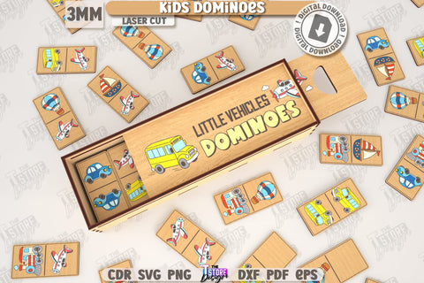 Kids Dominoes Laser Cut Bundle | Blocks Puzzle | Wooden Toy | Board Game | Animals Design | Mini Game for Child | Kids Laser | Cute Animals SVG | Find a Match | Educational Games for Kids | CNC Files SVG The T Store Design 