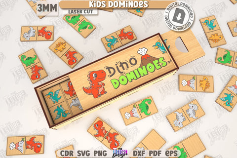 Kids Dominoes Laser Cut Bundle | Blocks Puzzle | Wooden Toy | Board Game | Animals Design | Mini Game for Child | Kids Laser | Cute Animals SVG | Find a Match | Educational Games for Kids | CNC Files SVG The T Store Design 