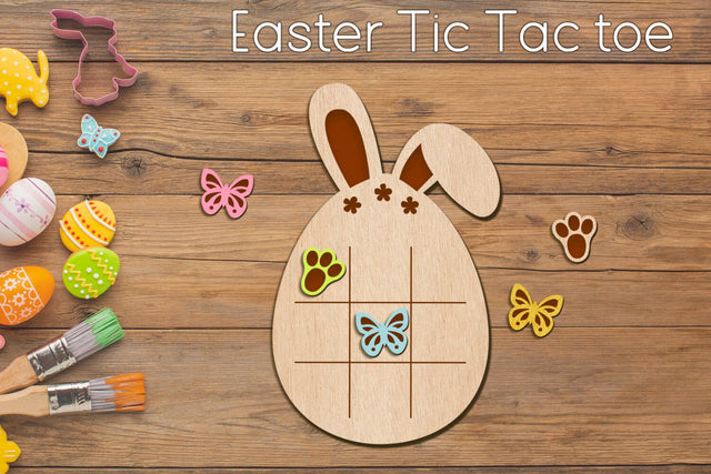 Kids Easter game, Bunny tic tac toe svg SVG AnastasiyaArtDesign 