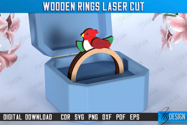 Kids Finger Ring Laser Cut | Hand Jewelry | Accessories | CNC File SVG Fly Design 