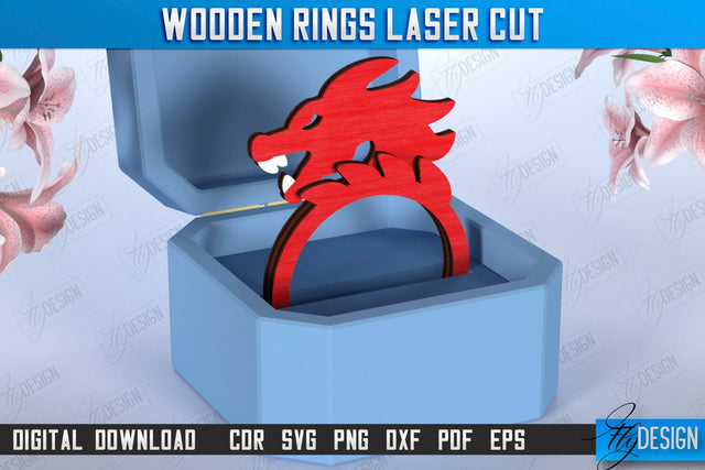 Kids Finger Ring Laser Cut | Hand Jewelry | Accessories | Dragon | CNC File SVG Fly Design 
