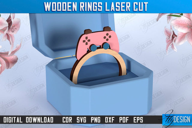 Kids Finger Ring Laser Cut | Hand Jewelry | Accessories | Gamepad | CNC File SVG Fly Design 