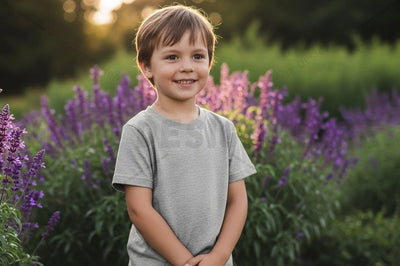 Kids' grey t-shirt mockup Mock Up Photo Designangry 
